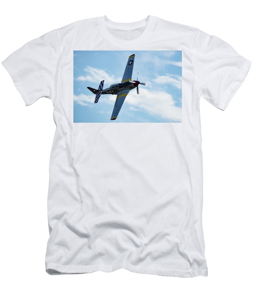 Air Show T-Shirt featuring the photograph Mustang Pass by Todd Tucker