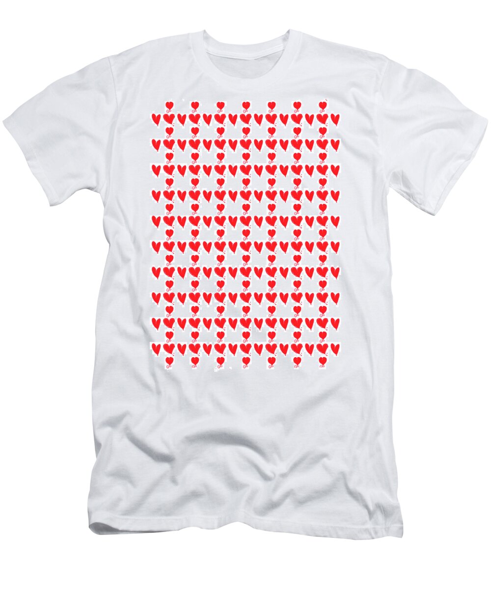 Heart T-Shirt featuring the digital art Myriad Hearts by Moira Law
