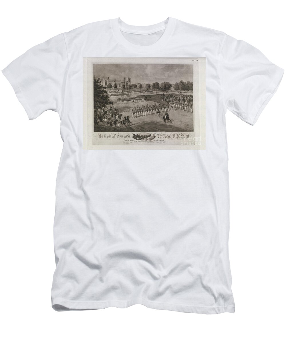 Cityscape T-Shirt featuring the drawing National Guard 7th Regiment N.Y.S.M d3 by Historic Illustrations