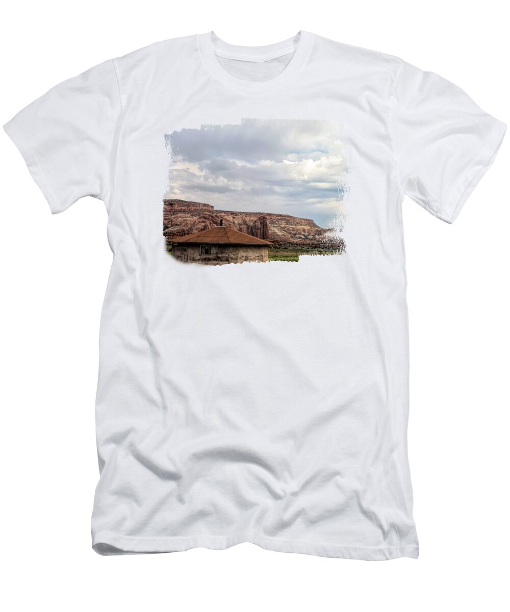 Navajo Nation T-Shirt featuring the photograph Navajo Hogan by Elisabeth Lucas