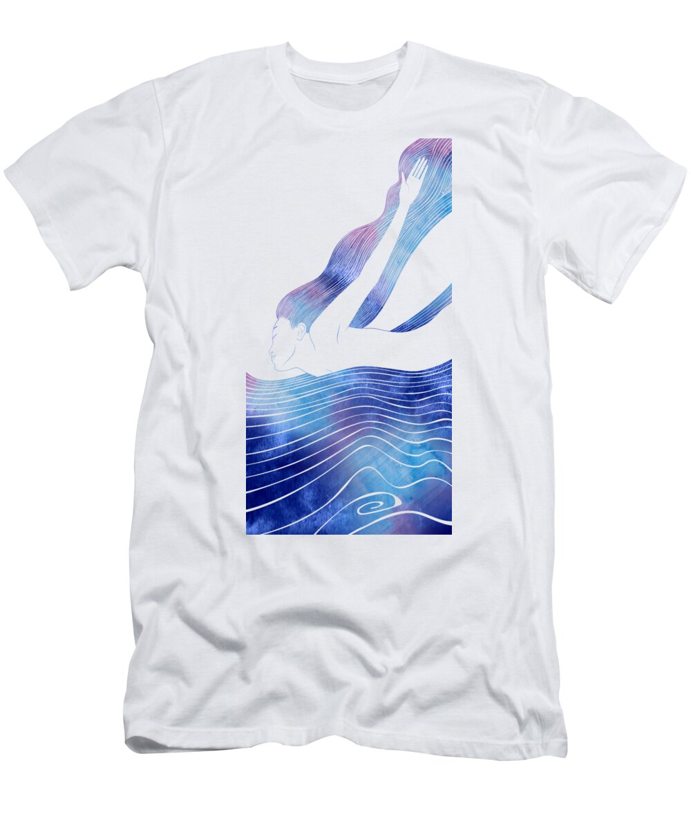 Siren T-Shirt featuring the mixed media Nereid CLXXIII by Stevyn Llewellyn