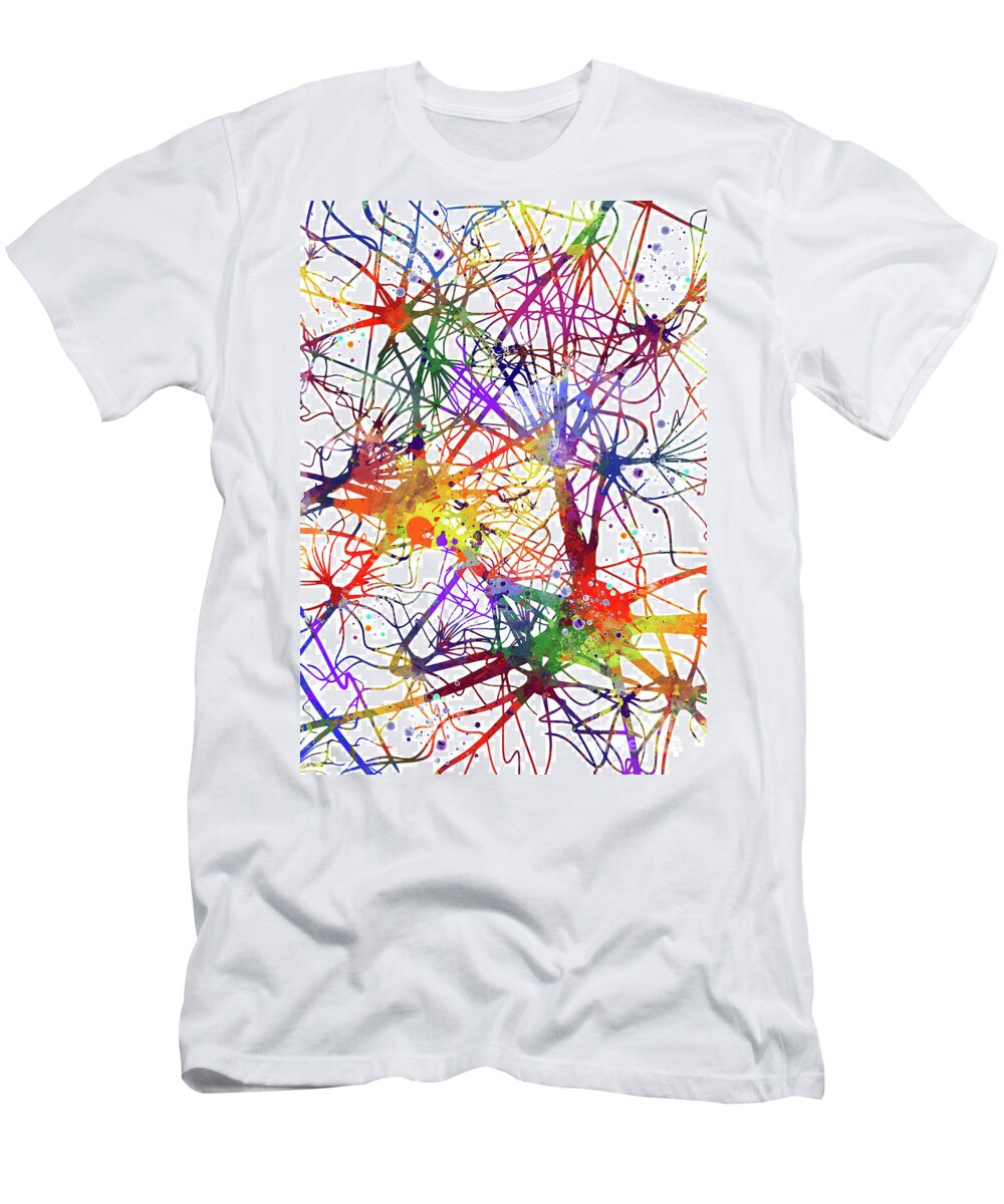 Neurons Art Brain Neurology Neuron Cell Medical Anatomy Art Watercolor  Artwork Biology Gifts T-Shirt by White Lotus - Pixels