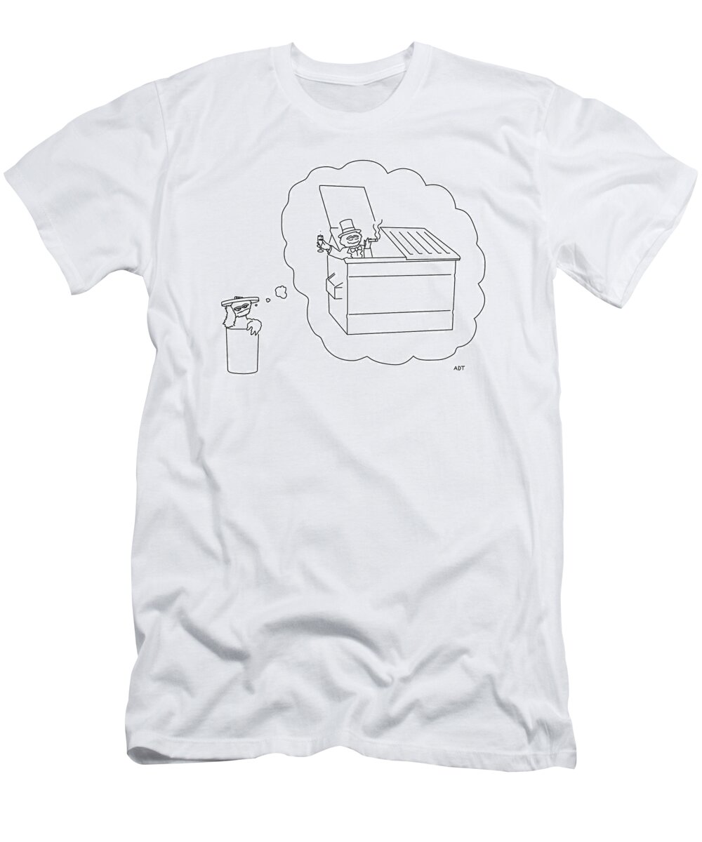 Oscar The Grouch T-Shirt featuring the drawing New Yorker March 22, 2021 by Adam Douglas Thompson