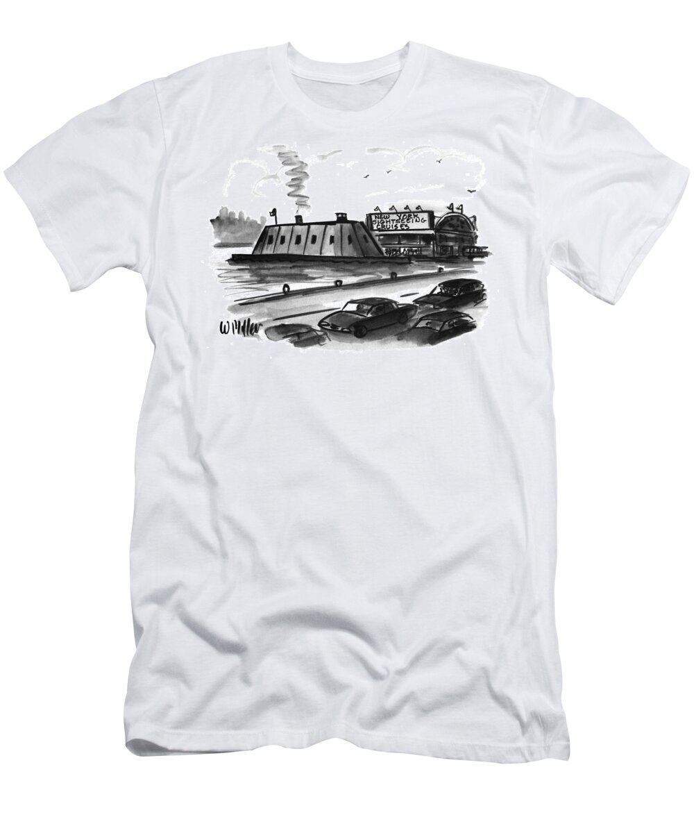 New York Sightseeing Cruises T-Shirt featuring the drawing New Yorker September 26, 1994 by Warren Miller