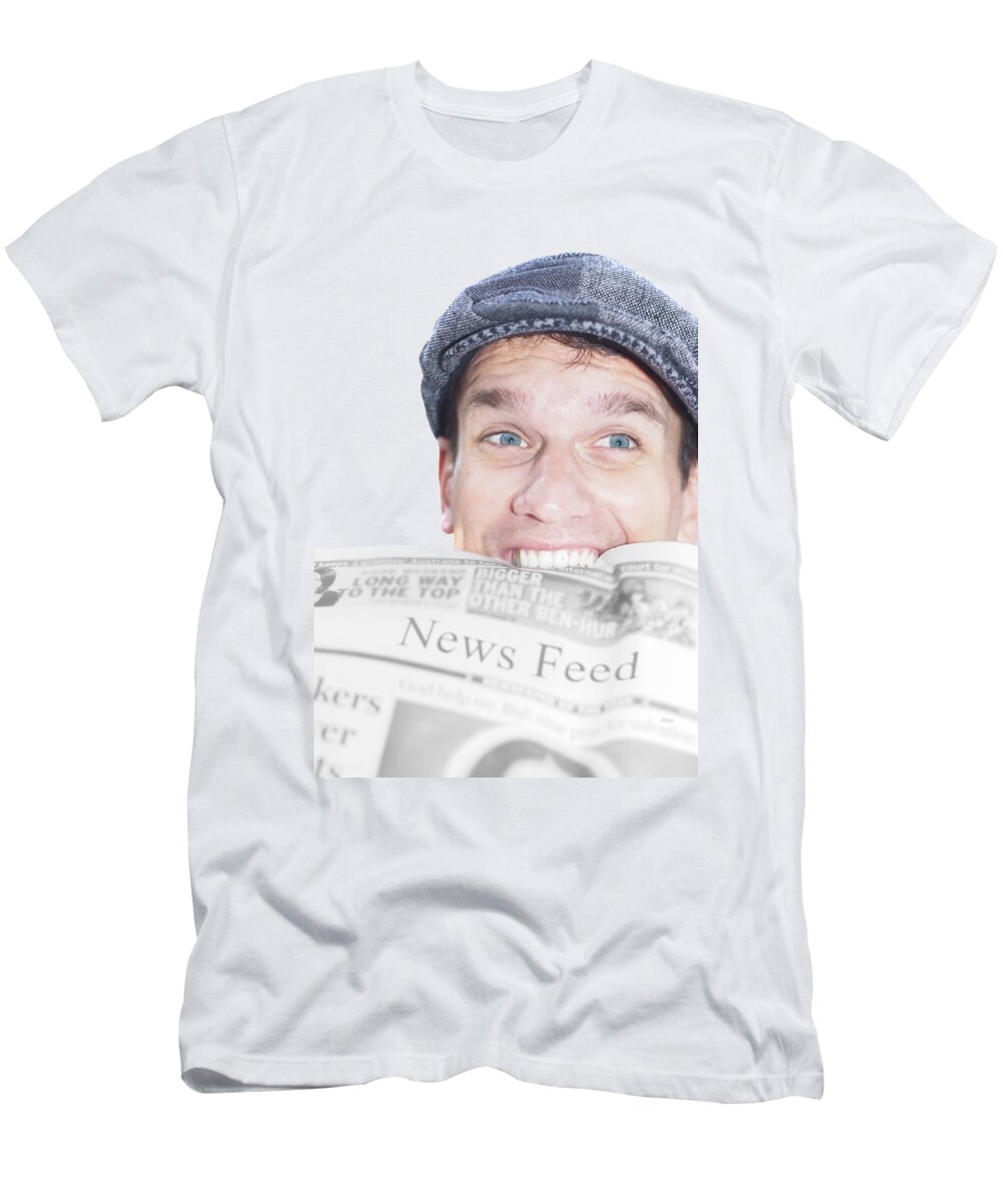 Newsagent T-Shirt featuring the photograph News Feed by Jorgo Photography