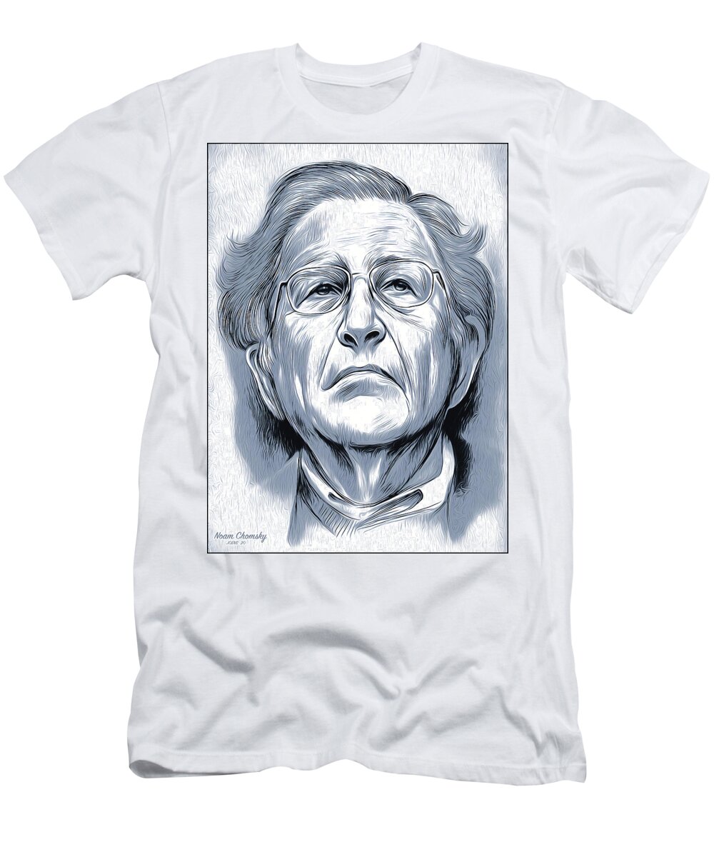 Noam Chomsky T-Shirt featuring the digital art Noam by Greg Joens