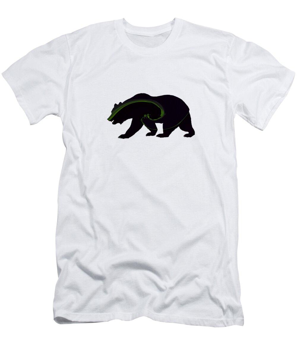 Northern Lights T-Shirt featuring the digital art Northern Lights Bear by Whispering Peaks Photography