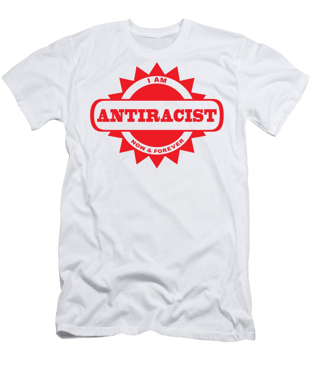 Antiracist T-Shirt featuring the digital art Now and Forever Red by LaSonia Ragsdale