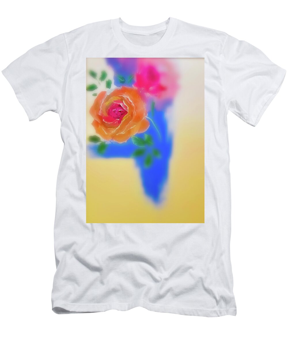 Rose T-Shirt featuring the painting Nude Rose by Lisa Kaiser