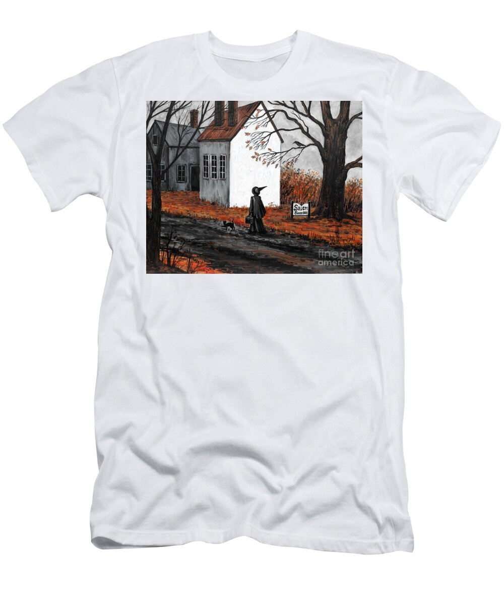 Print T-Shirt featuring the painting October In Salem by Margaryta Yermolayeva