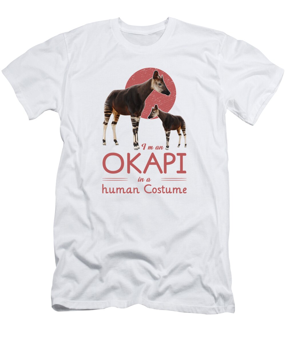 Okapi Gift I am an Okapi in Human Costume T-Shirt by Kanig Designs