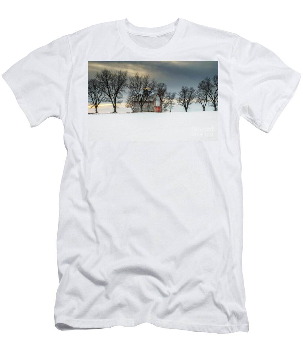 Old Barn T-Shirt featuring the photograph Old Barn in the Sunset by Sandra Rust