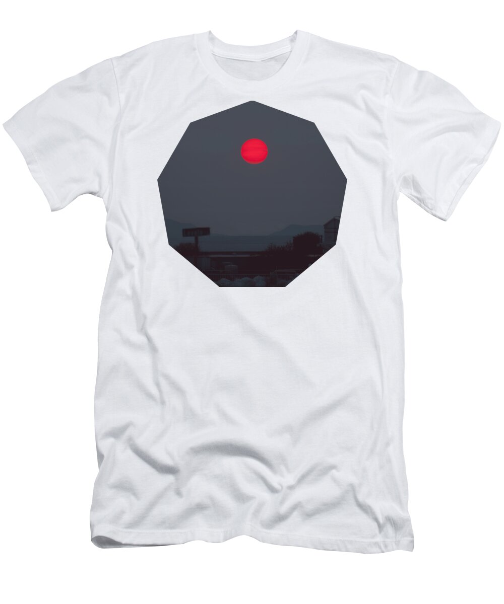 Dark T-Shirt featuring the photograph Ominous Red Sunset by Ian Burgess