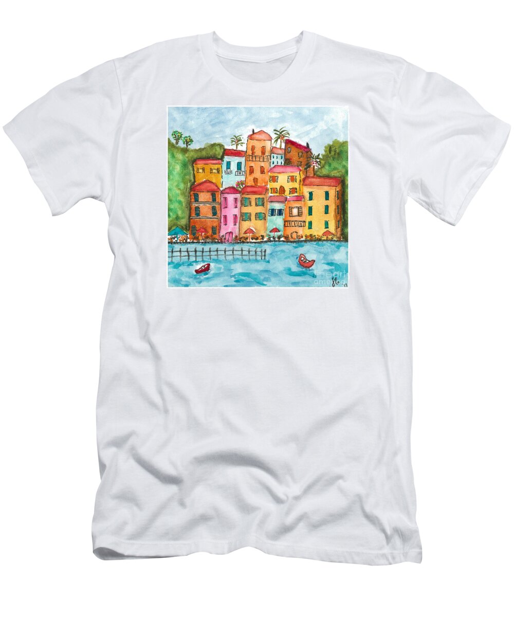 Water T-Shirt featuring the painting On The Front by Loretta Coca