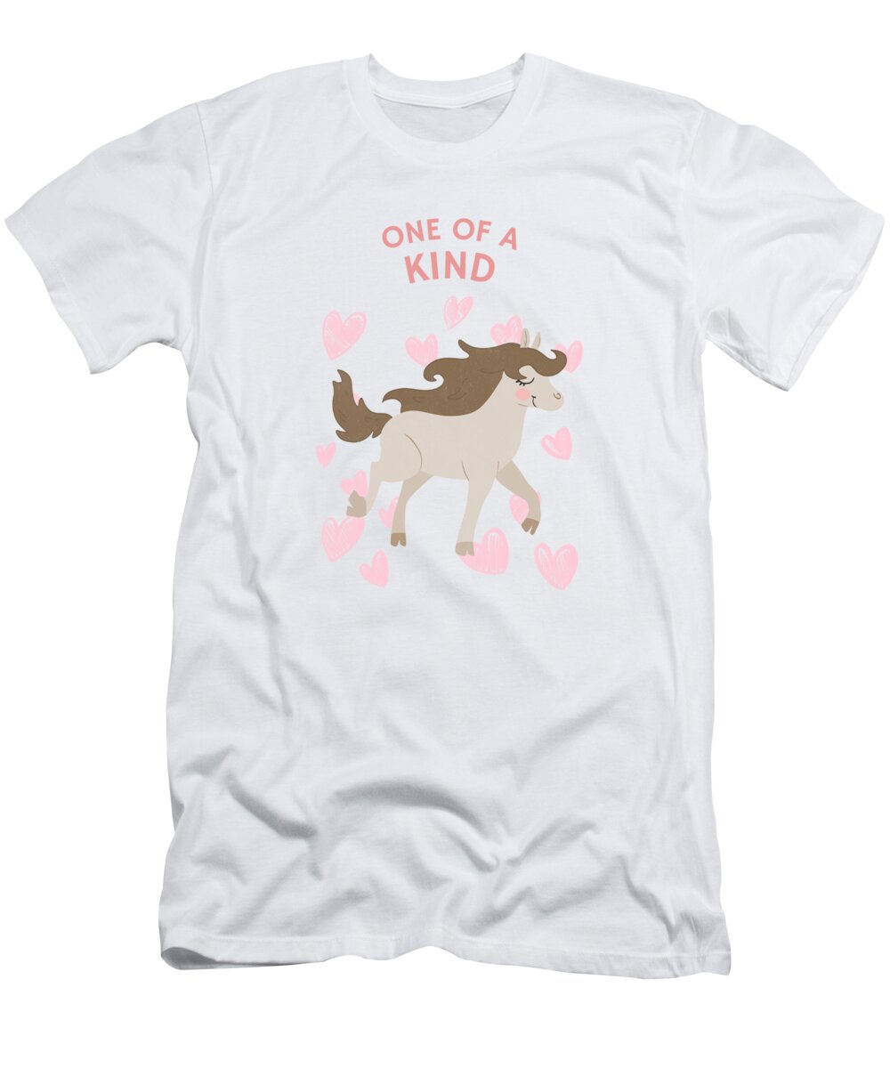 One T-Shirt featuring the digital art One Of A Kind Unicorn Lover Gift Cute Kawaii Funny Graphic For Girl Her by Jeff Creation