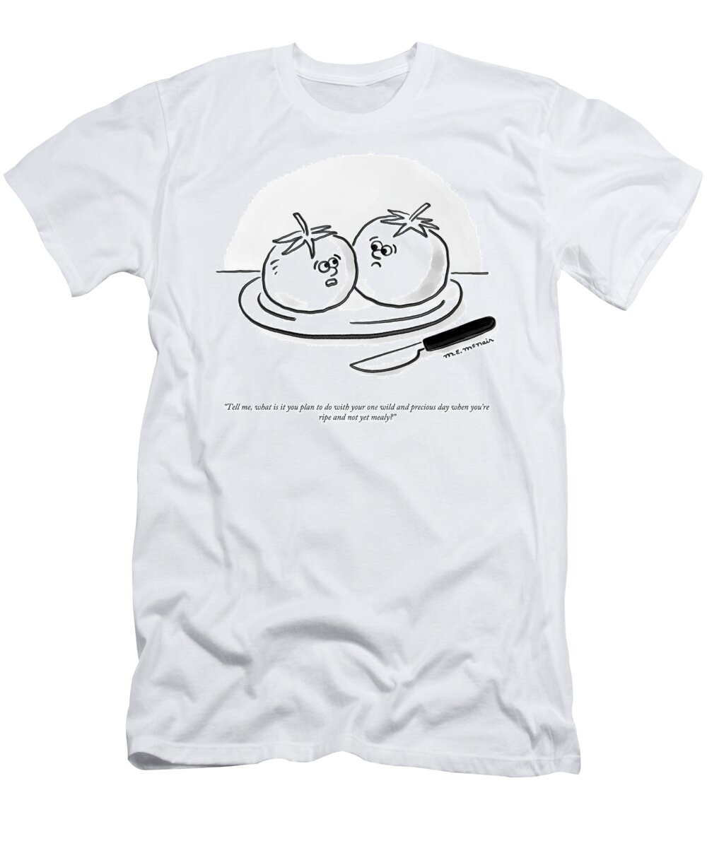 A27999 T-Shirt featuring the drawing One Wild and Precious Day by Elisabeth McNair