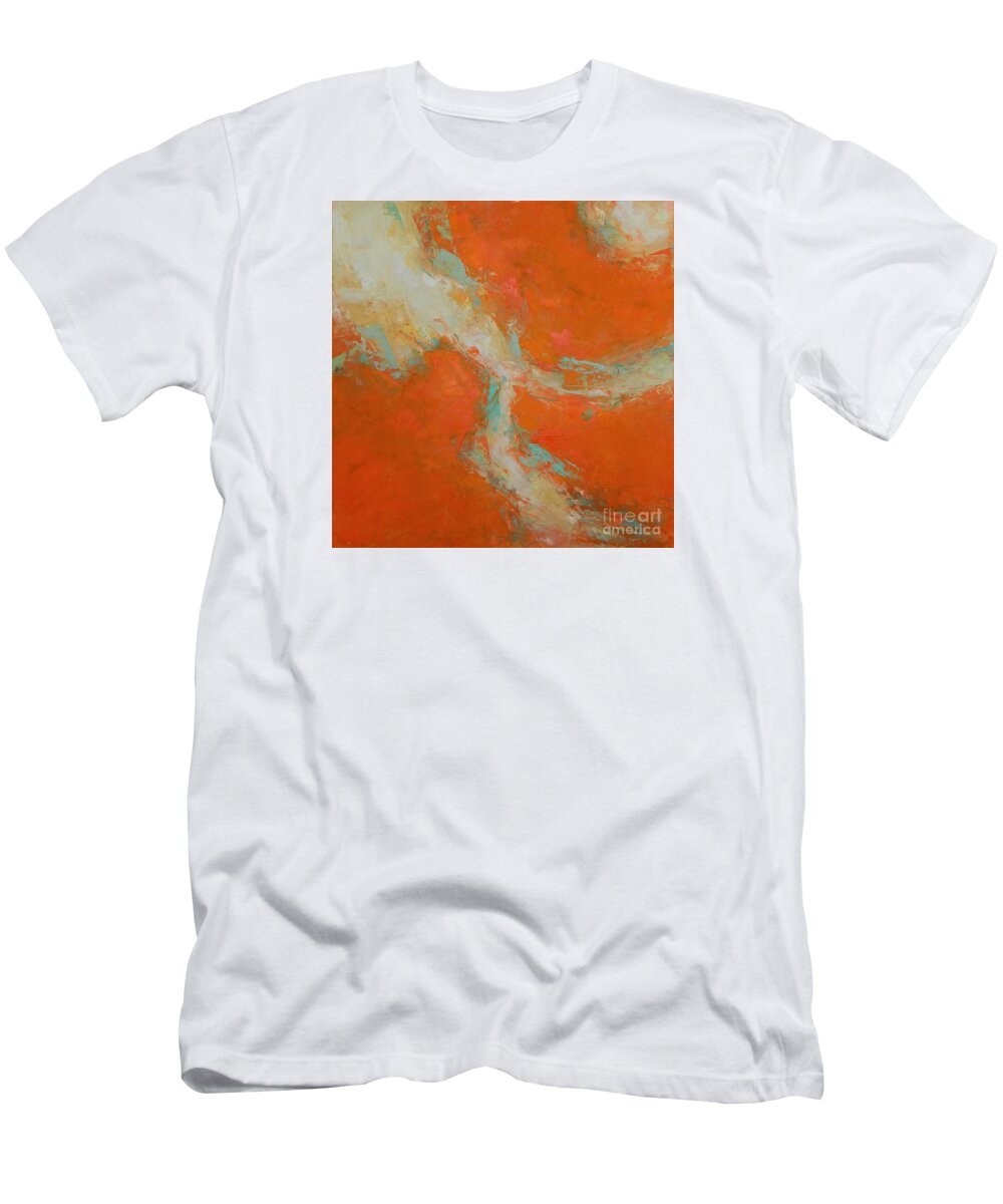 Orange T-Shirt featuring the painting Orange Confessions by Dan Campbell