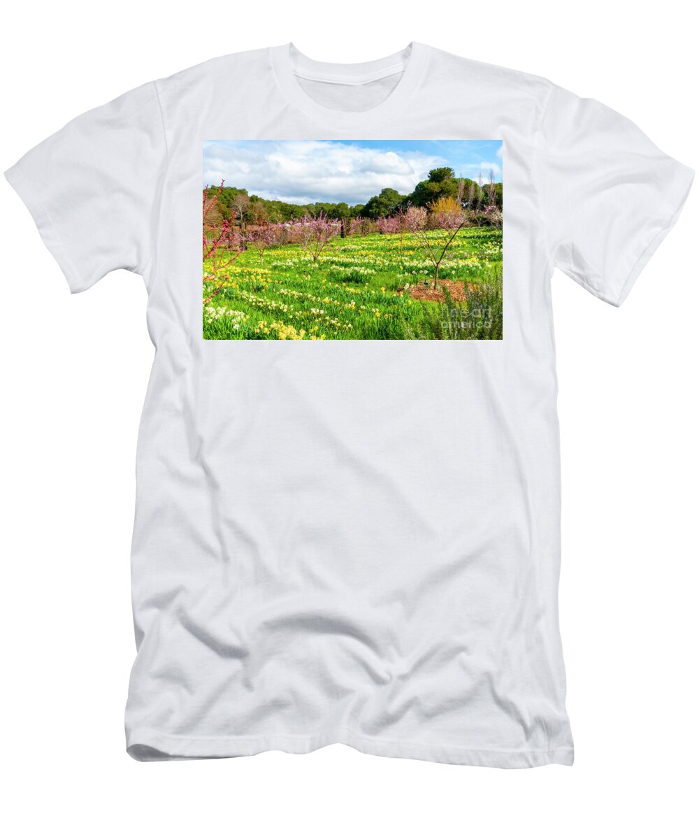 Orchard T-Shirt featuring the photograph Orchard Daffodils, 2 by Glenn Franco Simmons