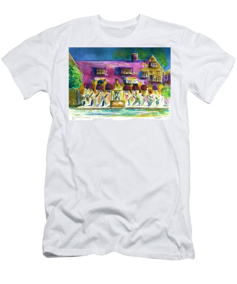 Orchestra T-Shirt featuring the painting Orchestra Evening Gala at Ford House by Bernadette Krupa