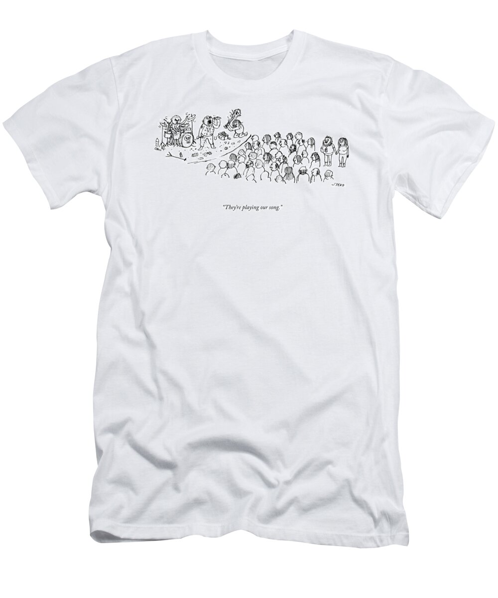 A24034 T-Shirt featuring the drawing Our Song by Edward Steed