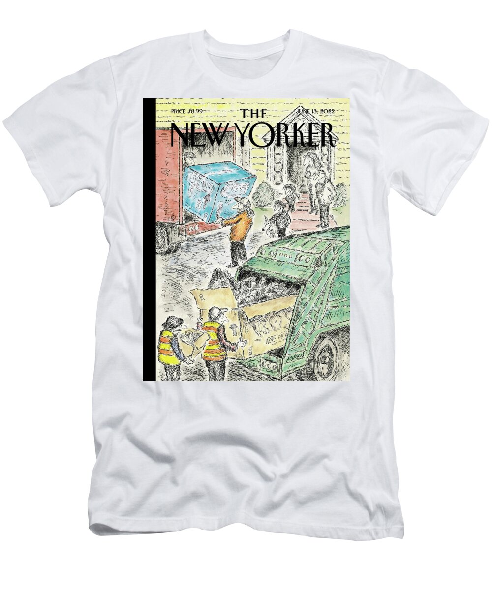 Moving T-Shirt featuring the painting Out With The Old by Edward Koren