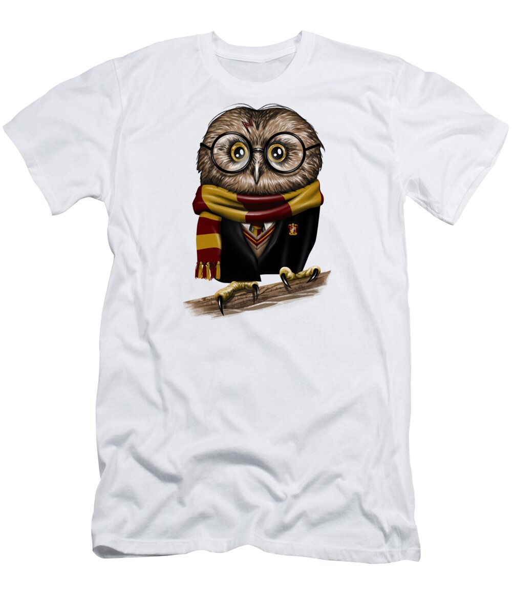 Owl T-Shirt featuring the digital art Owly Wizard by Vincent Trinidad