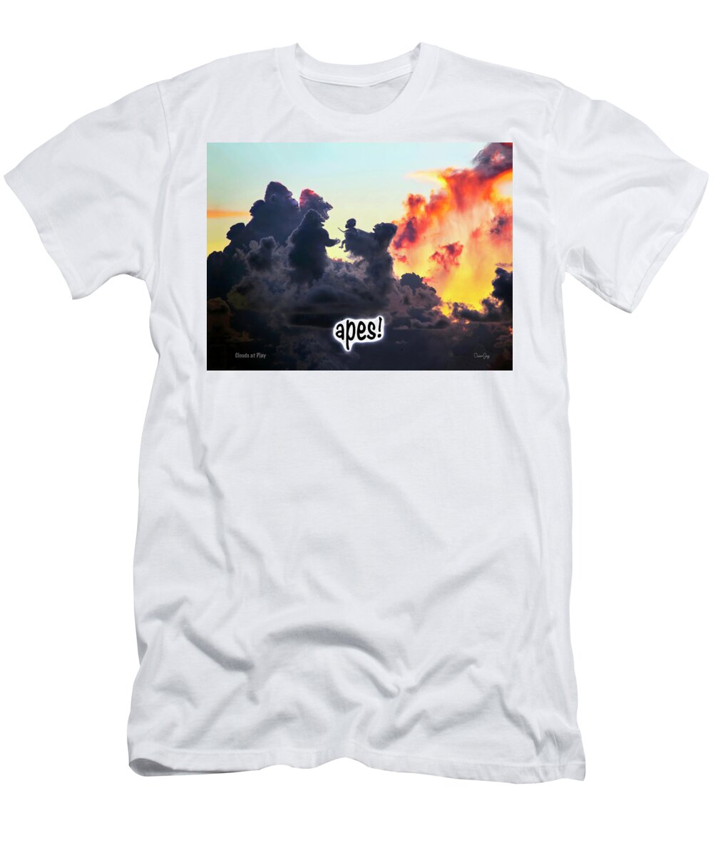 Clouds At Play T-Shirt featuring the digital art Page from Clouds at Play -apes by Brian Jay