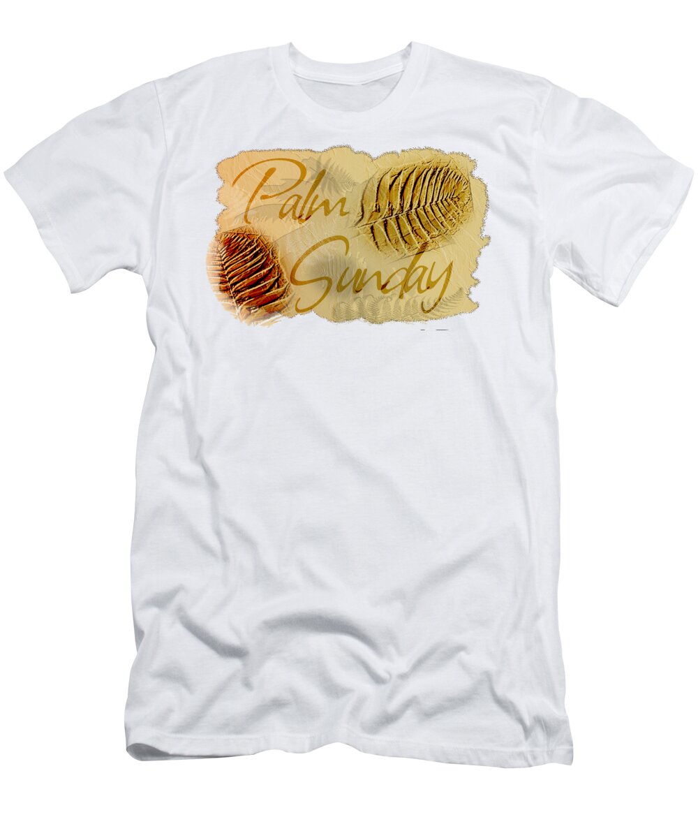 Palm Sunday T-Shirt featuring the digital art Palm Sunday 3D Fossil Design by Delynn Addams