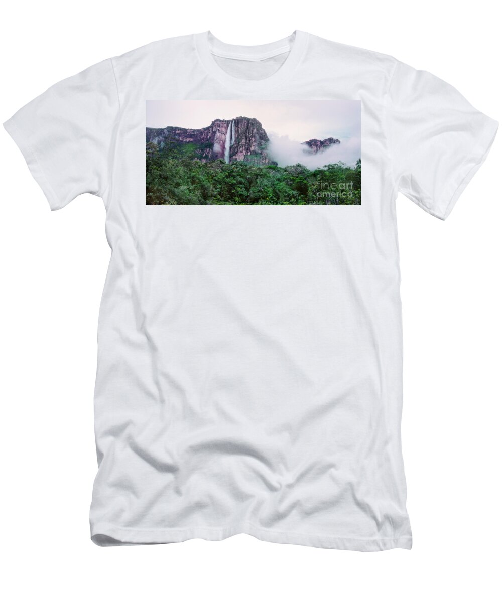 Dave Welling T-Shirt featuring the photograph Panorama Angel Falls Canaima Np Venezuela by Dave Welling