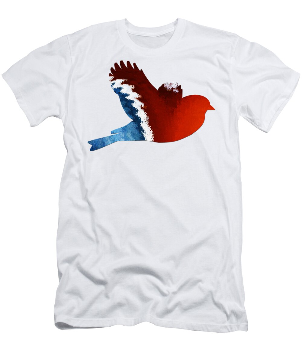 Patriotic Heart T-Shirt featuring the digital art Patriotic Heart by Anita Faye