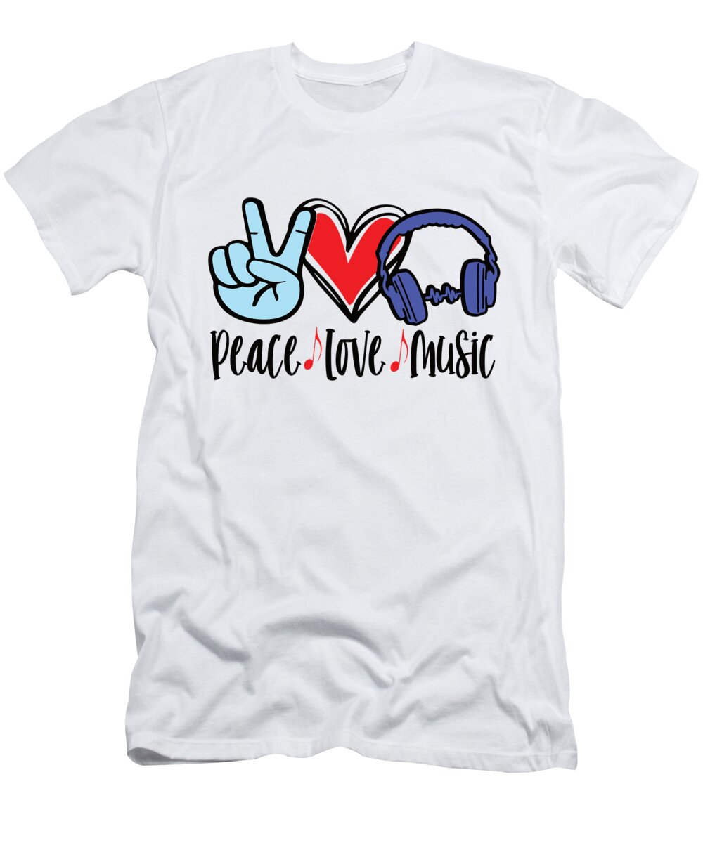 Peace Love Music T-Shirt by Zimmer - Pixels