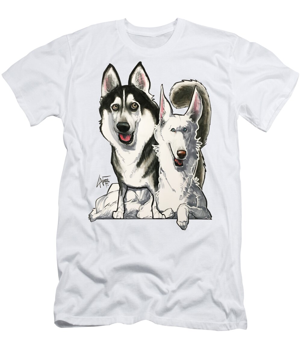 Dog T-Shirt featuring the drawing Peterson 3761 by Canine Caricatures By John LaFree