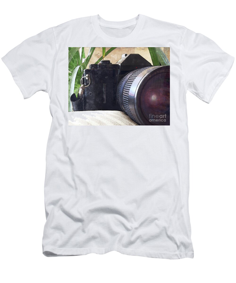 Camera T-Shirt featuring the photograph Pictures of the Past by Phil Perkins