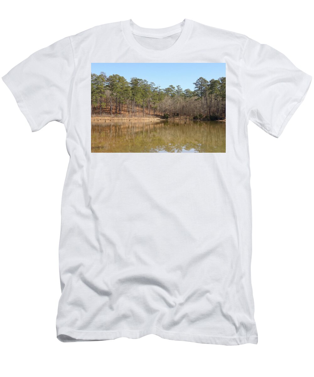 Piedmont National Wildlife Refuge T-Shirt featuring the photograph Piedmont Pond Lean by Ed Williams