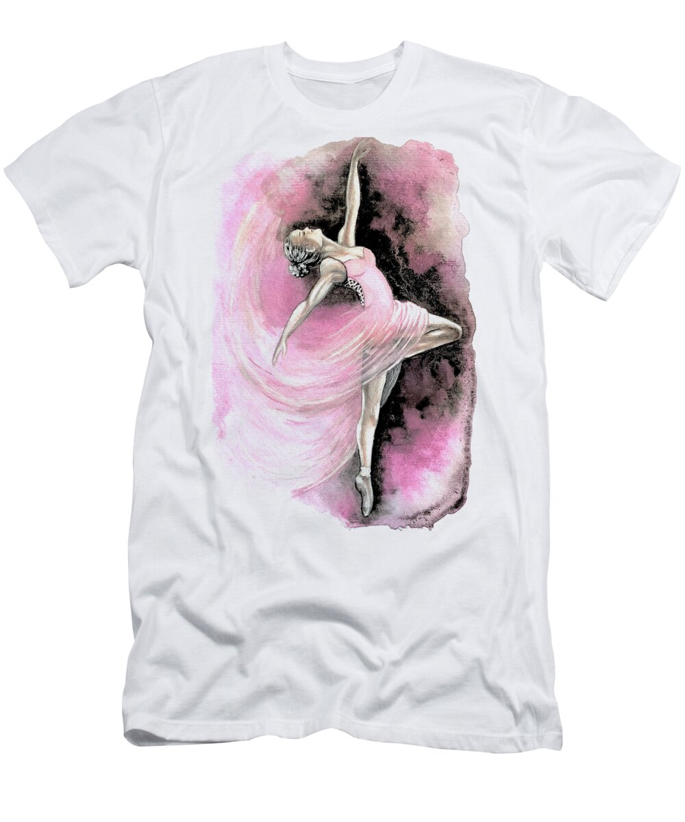 Diplomatiske spørgsmål klon hørbar Pink Ballerina V T-Shirt by Gittas Art - Fine Art America