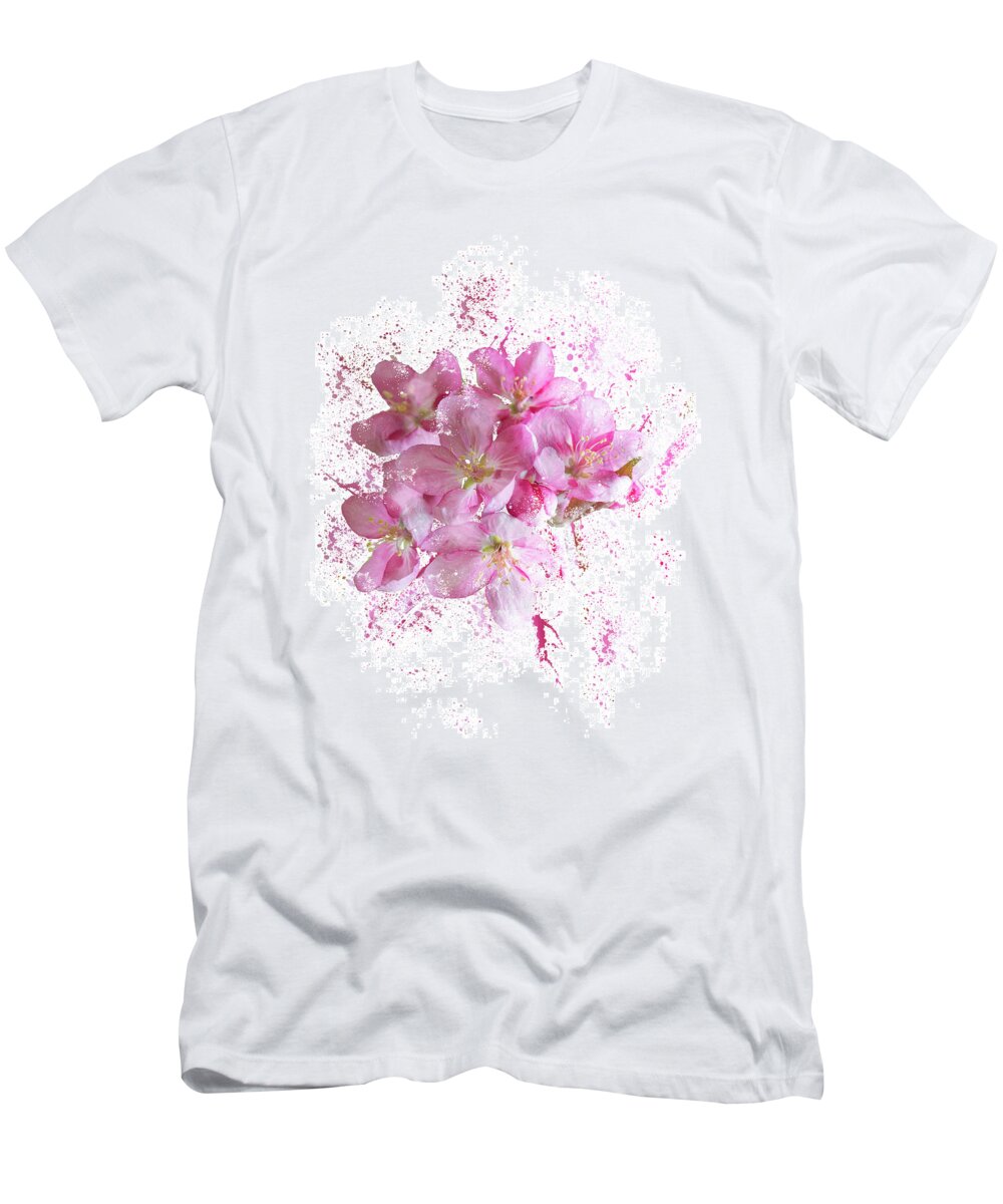 Easter T-Shirt featuring the mixed media Pink Blossoms by Moira Law