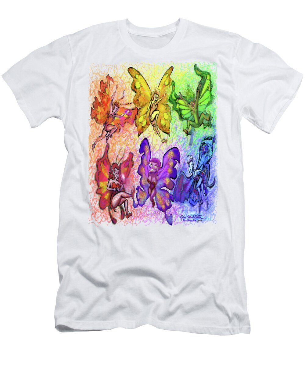 Pixie T-Shirt featuring the digital art Pixie Party by Kevin Middleton