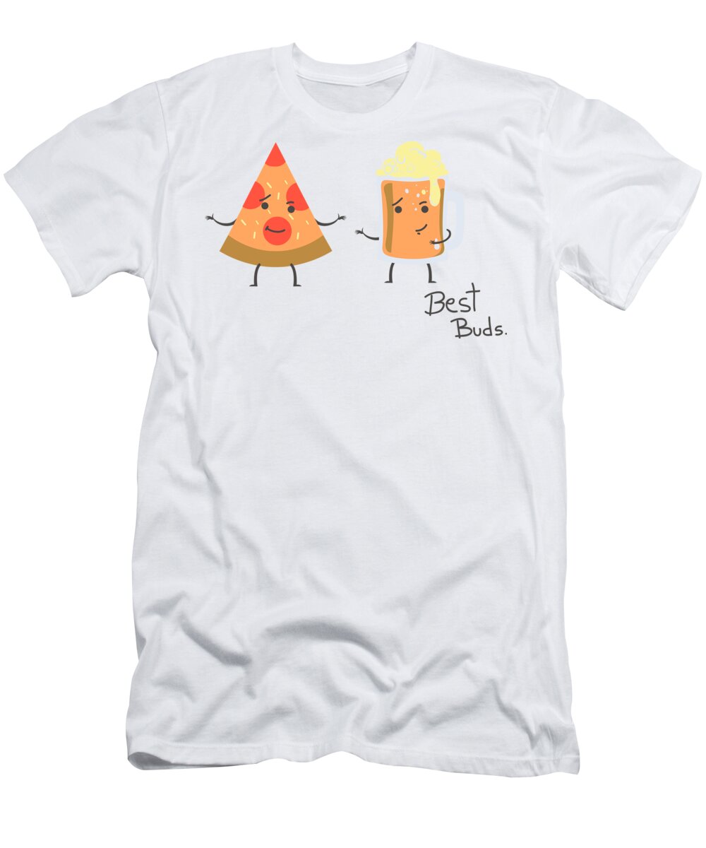 Pizza and Beer Best Buds Funny BFF T-Shirt by - Pixels