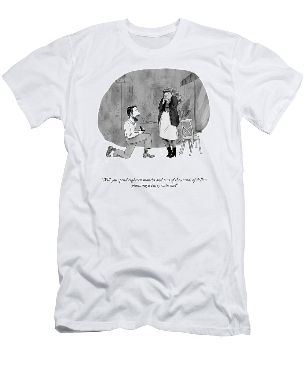 A23519 T-Shirt featuring the drawing Planning A Party by Sofia Warren