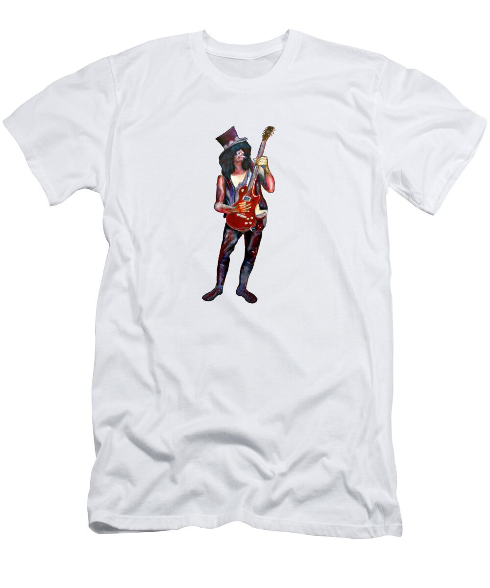 Guitar T-Shirt featuring the painting How to Play Electric Guitar and Look Cool by Tom Conway