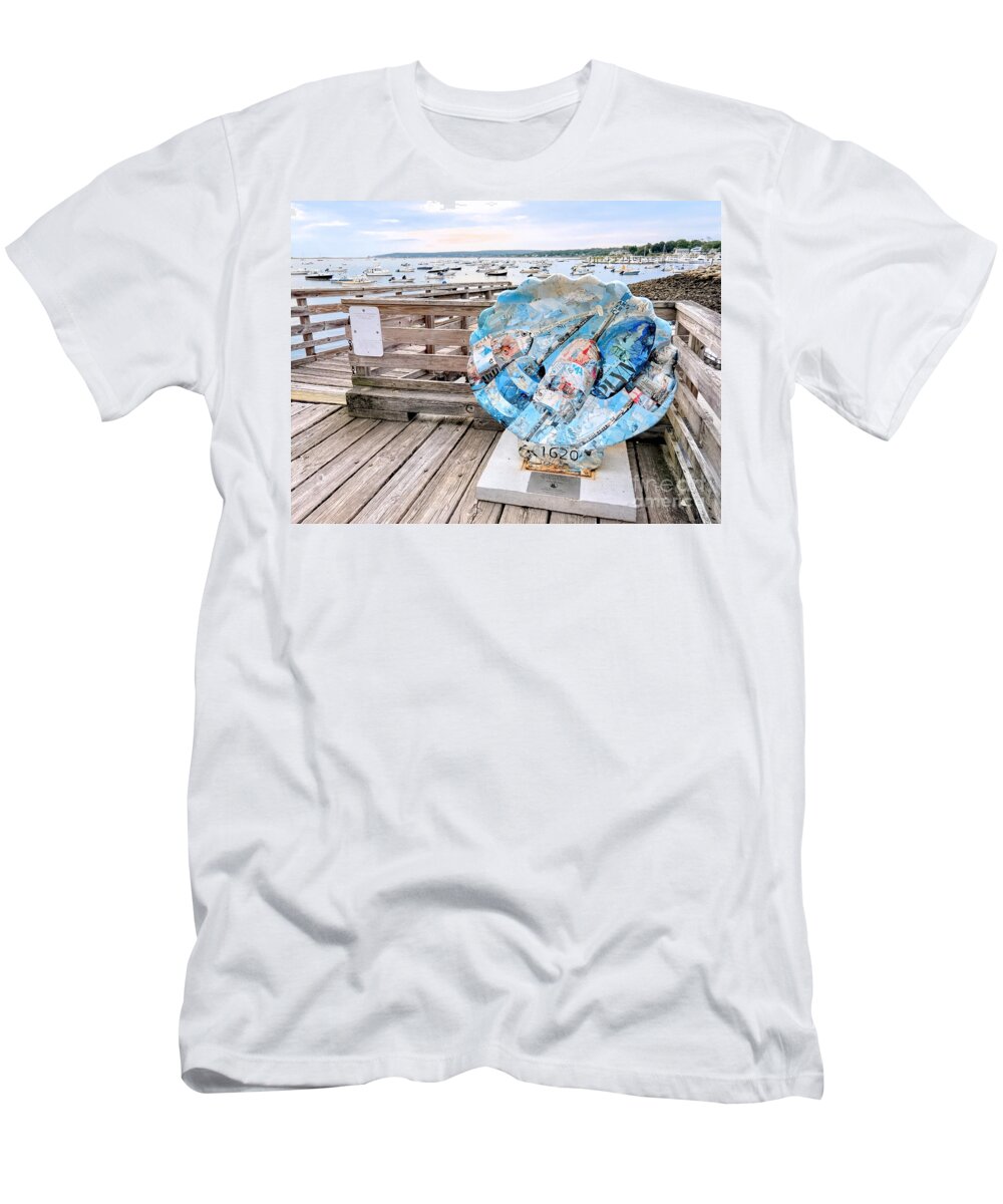 Plymouth Scallop Roll T-Shirt featuring the photograph Plymouth Scallop Roll by Janice Drew