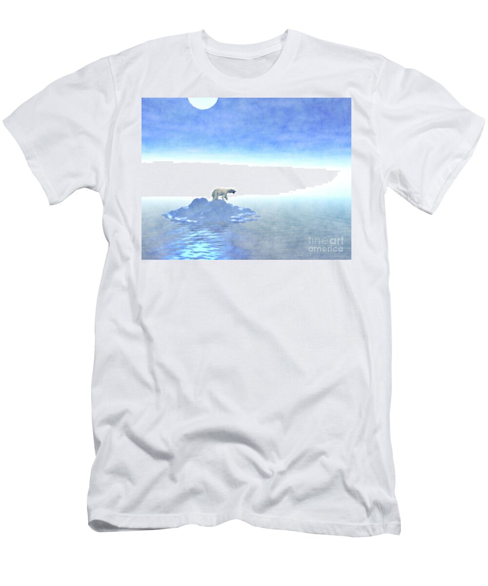 Polar Bear T-Shirt featuring the digital art Polar Bear On Iceberg by Phil Perkins