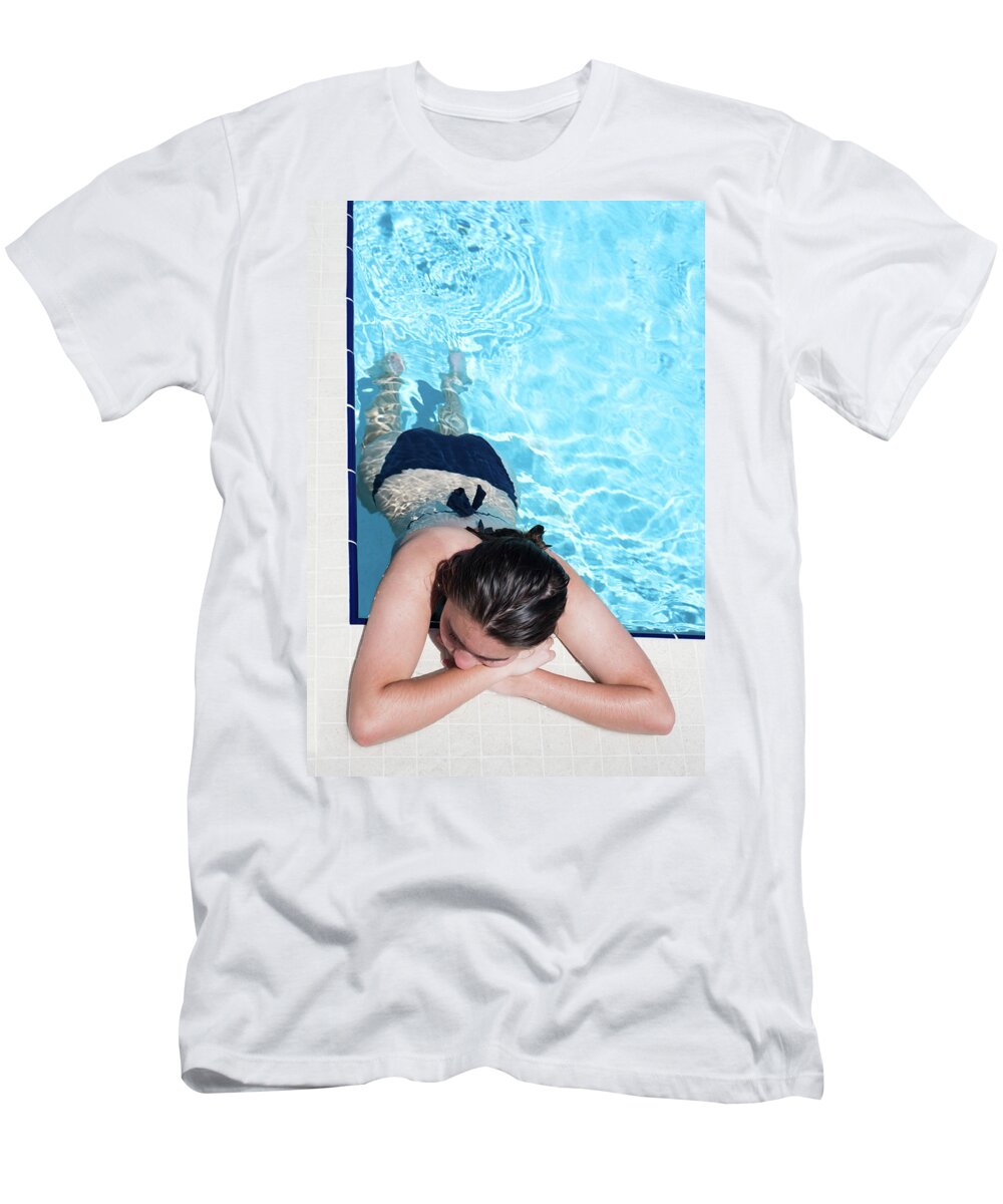 Swimming Pool T-Shirt featuring the photograph Poolside by Laura Fasulo