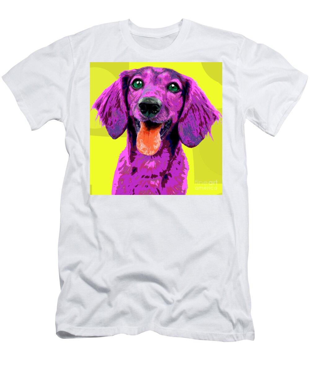 Dogs T-Shirt featuring the photograph PopART Doxie by Renee Spade Photography