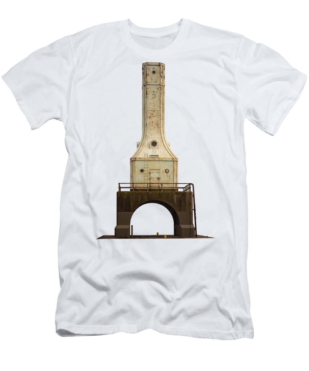 Port Washington T-Shirt featuring the photograph Port Washington Lighthouse by Enzwell Designs