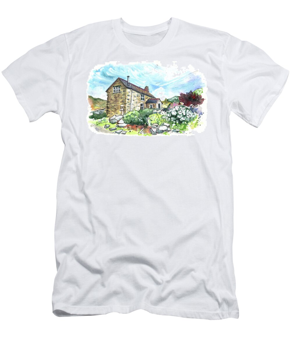 Travel T-Shirt featuring the painting Porthcuno 01 by Miki De Goodaboom