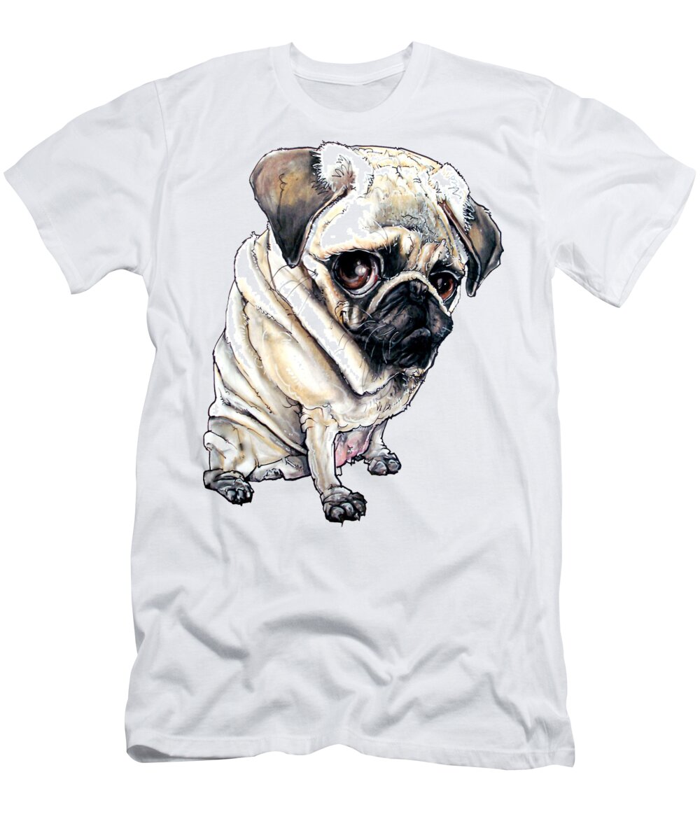 Pug T-Shirt featuring the drawing Pug Richard III by Canine Caricatures By John LaFree