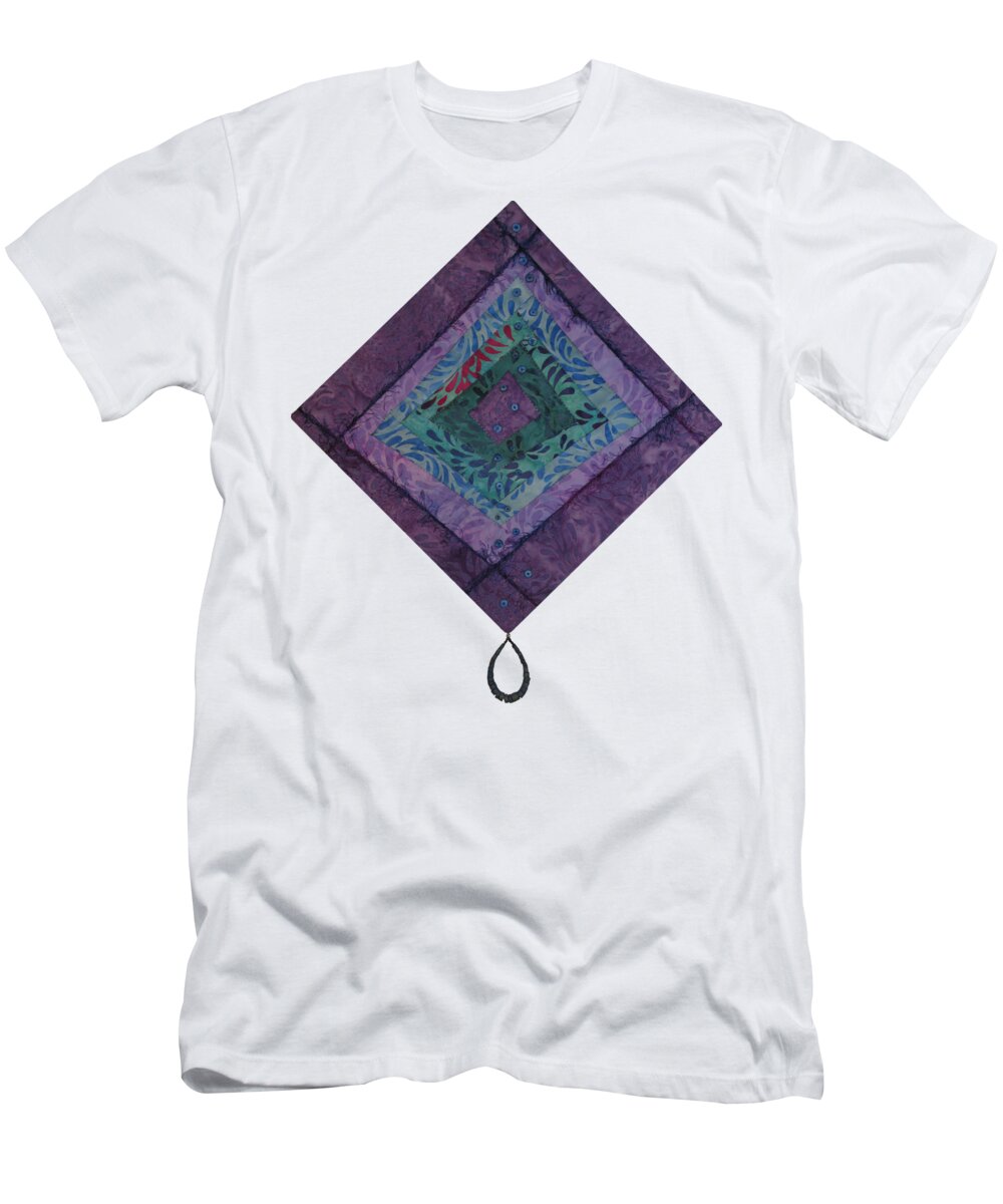 Purple T-Shirt featuring the tapestry - textile Purple Raindrop by Pam Geisel