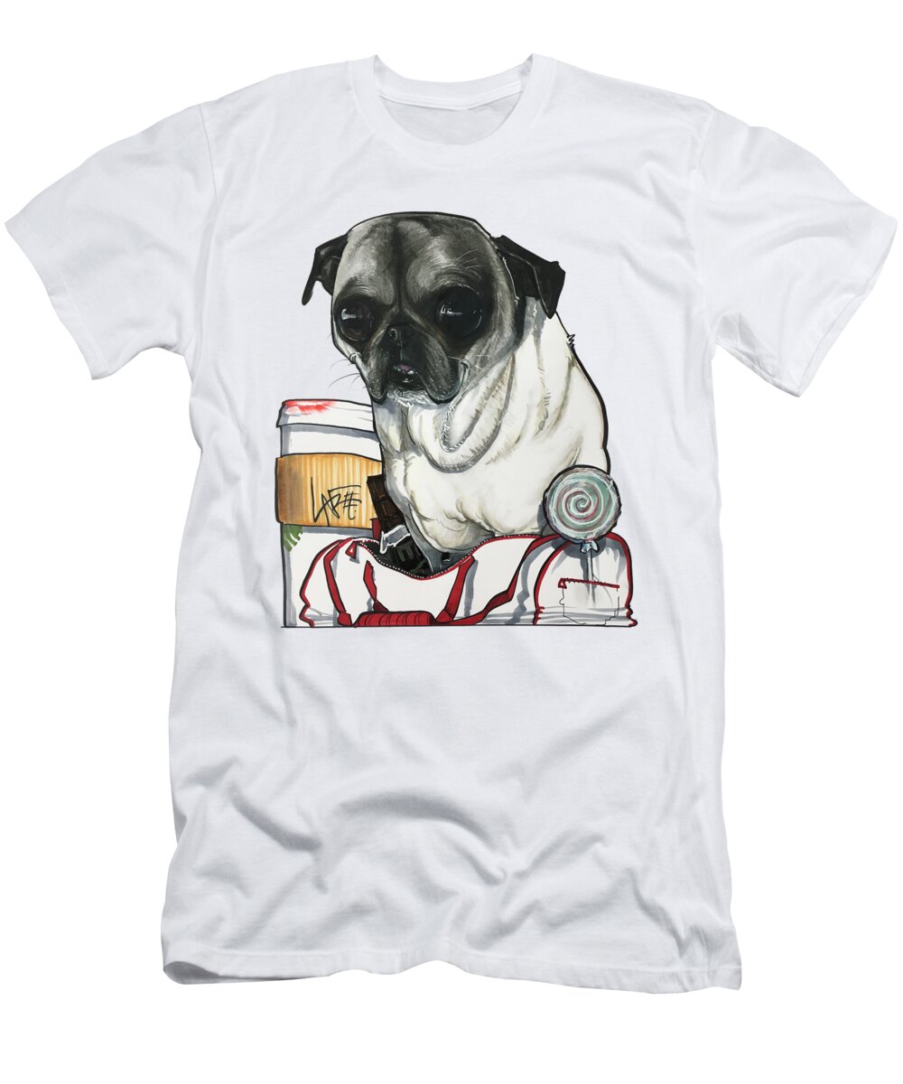 Quesenberry T-Shirt featuring the drawing Quesenberry 18-1011 by Canine Caricatures By John LaFree
