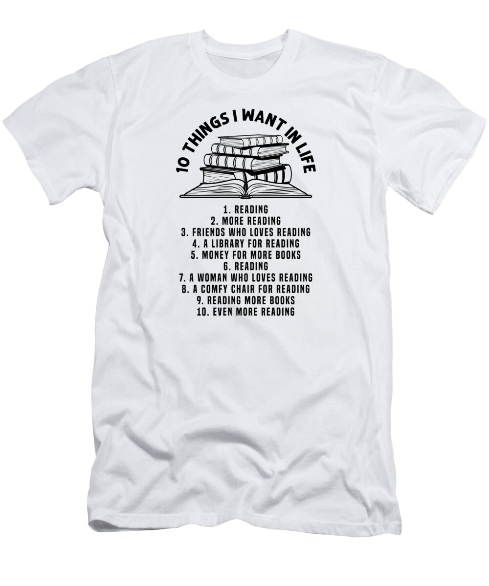 Reading T-Shirt featuring the digital art Reading Book Literature Bookworm Learning by Toms Tee Store
